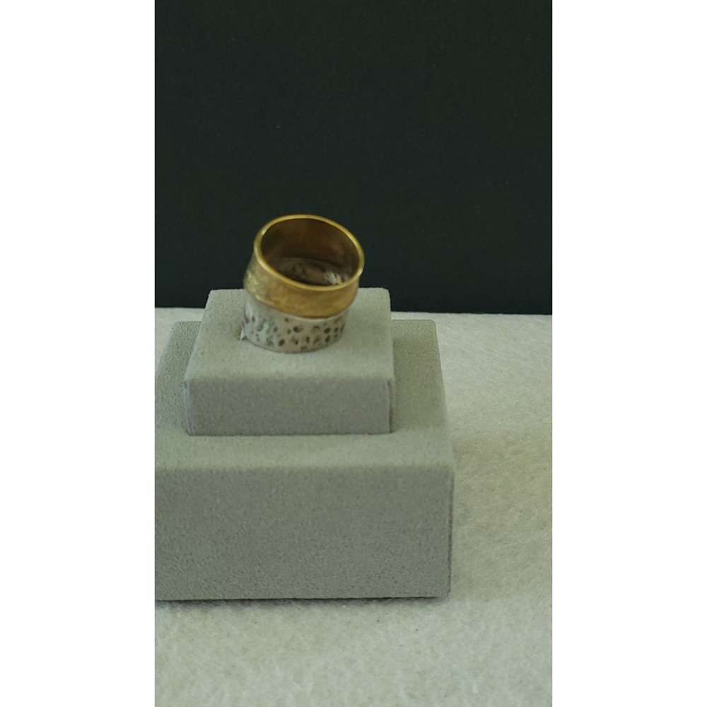 SILPADA Rain or Shine Ring R3134 Sterling Silver Brass Hammered Size 7 -- 8g - Picture 3 of 8